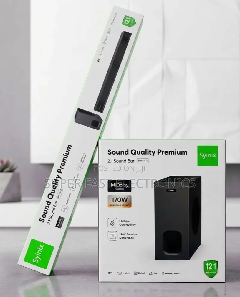 Syinix Sound Bar Premium 2.1 Ch Premium Rful Sound Home Theater