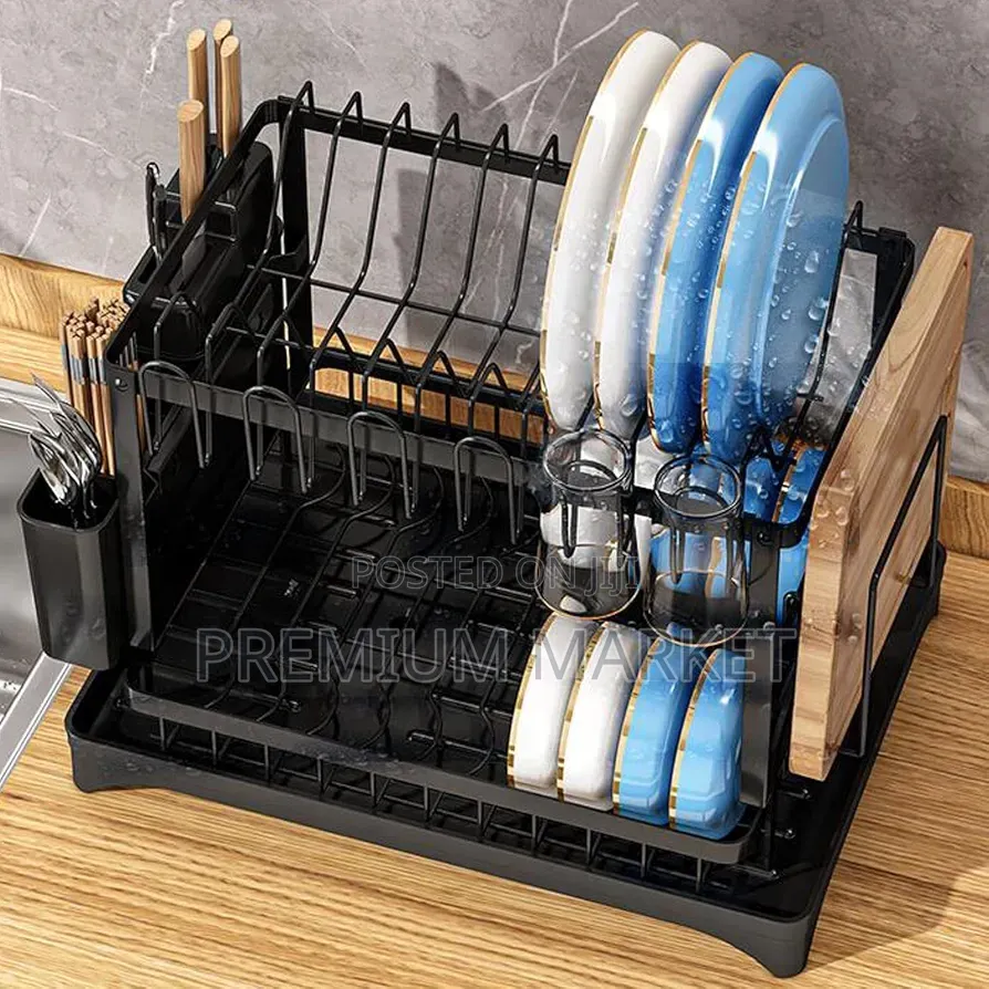Dish Rack 2 Layer ባለ ሁለት ደረጃ የእቃ ማንጠፍጠፊያ