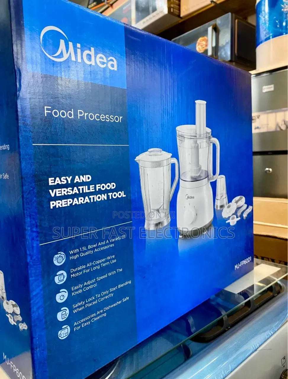 Midea Food Processor – 1.5L Bowl | Multi-Function Kitchen Food Chopper