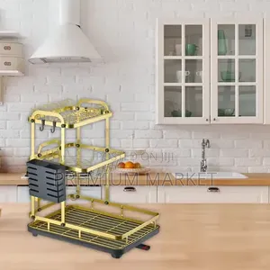 Dish Dryer Storage Rack 3 Layer ባለ ደረጃ የእቃ ማንጠፍጠፊያ
