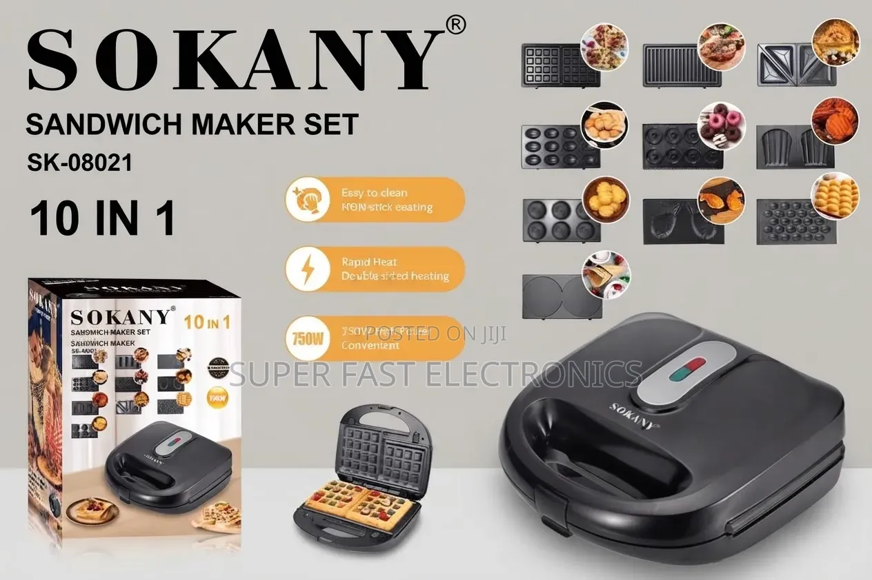 SOKANY Sandwich Maker 10-in-1 Set – Multi-Function Snack Maker | Grill