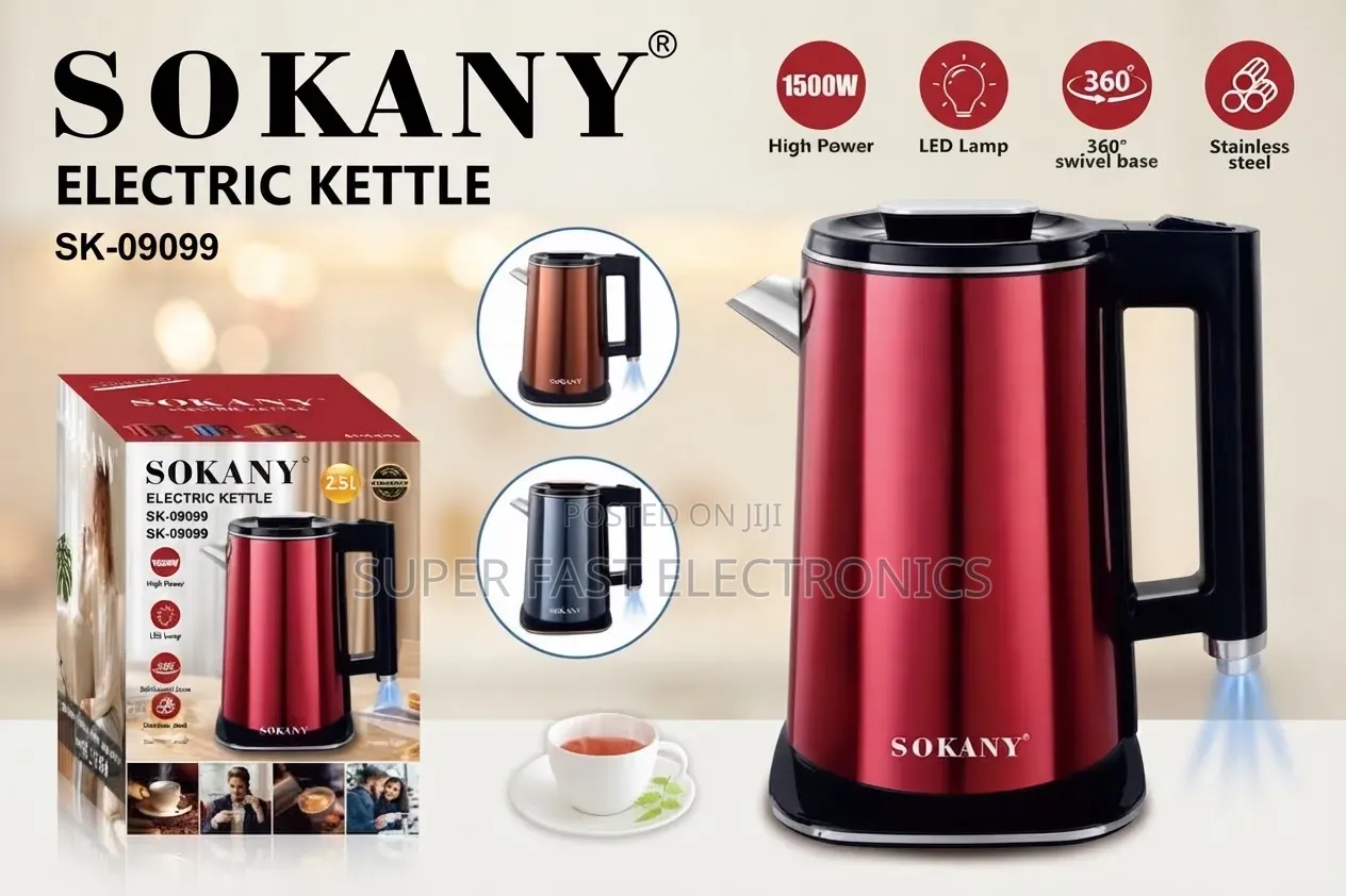 SOKANY Electric Kettle – Fast Boiling Water Kettle | Stylish Easy