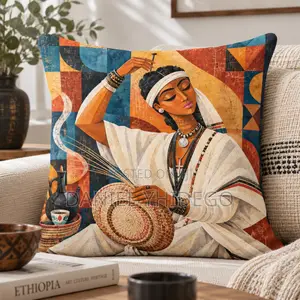 Classic Habesha Art Cushion Cover – Velvet 40x40cm