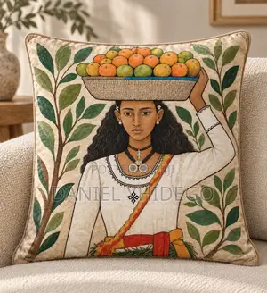 Classic Habesha Art Cushion Cover – Velvet 40x40cm