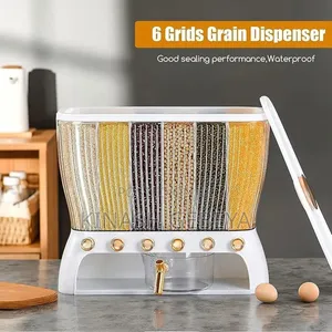 Kitchen 6 Grid Grain Storage Box