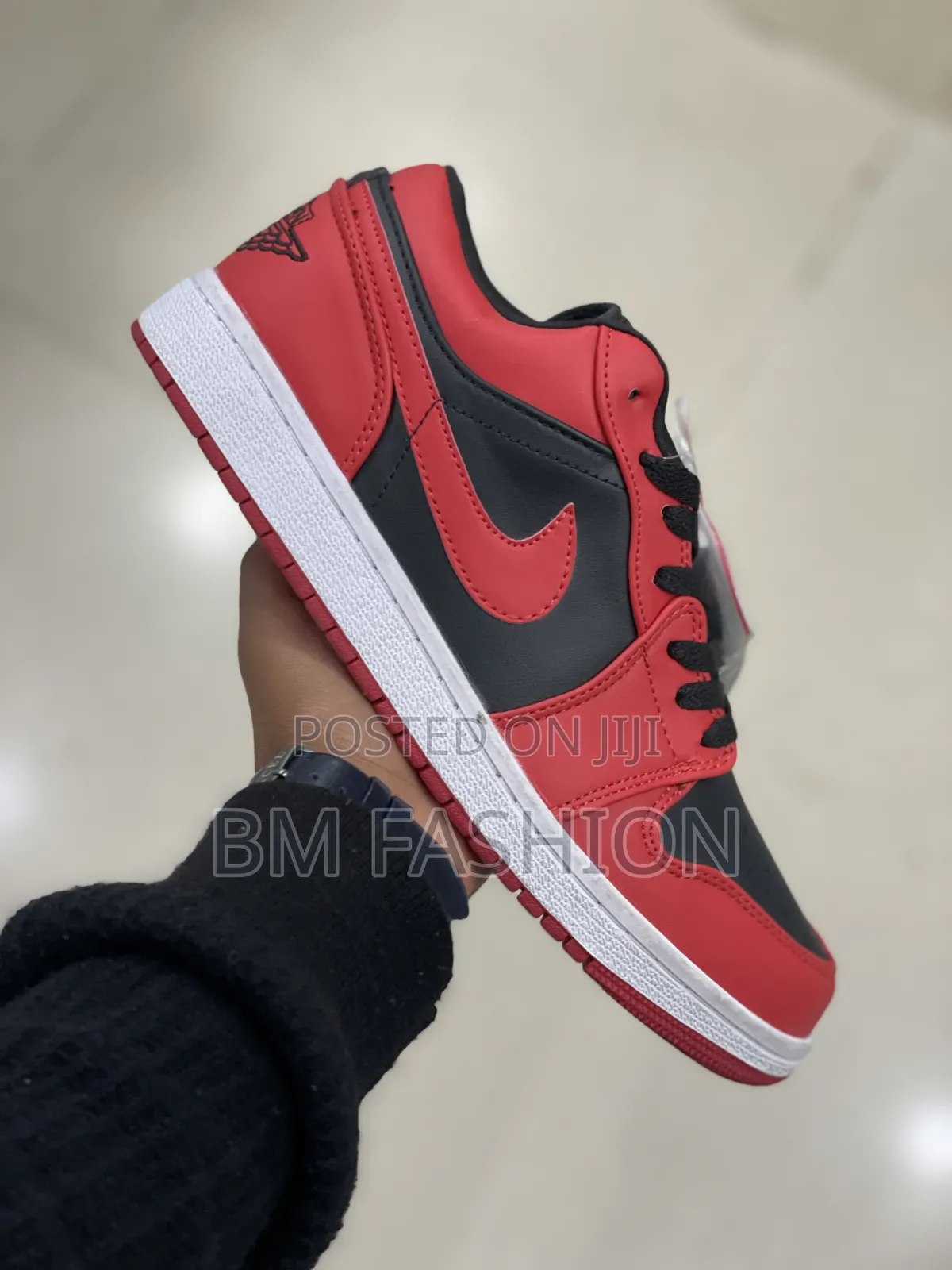 Air Jordan 1 Low "Reverse Bred" Feturing Strking Red and Black Leather