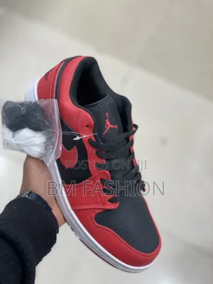 Air Jordan 1 Low "Reverse Bred" Feturing Strking Red and Black Leather