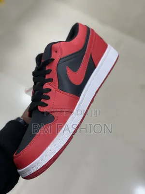 Air Jordan 1 Low "Reverse Bred" Feturing Strking Red and Black Leather