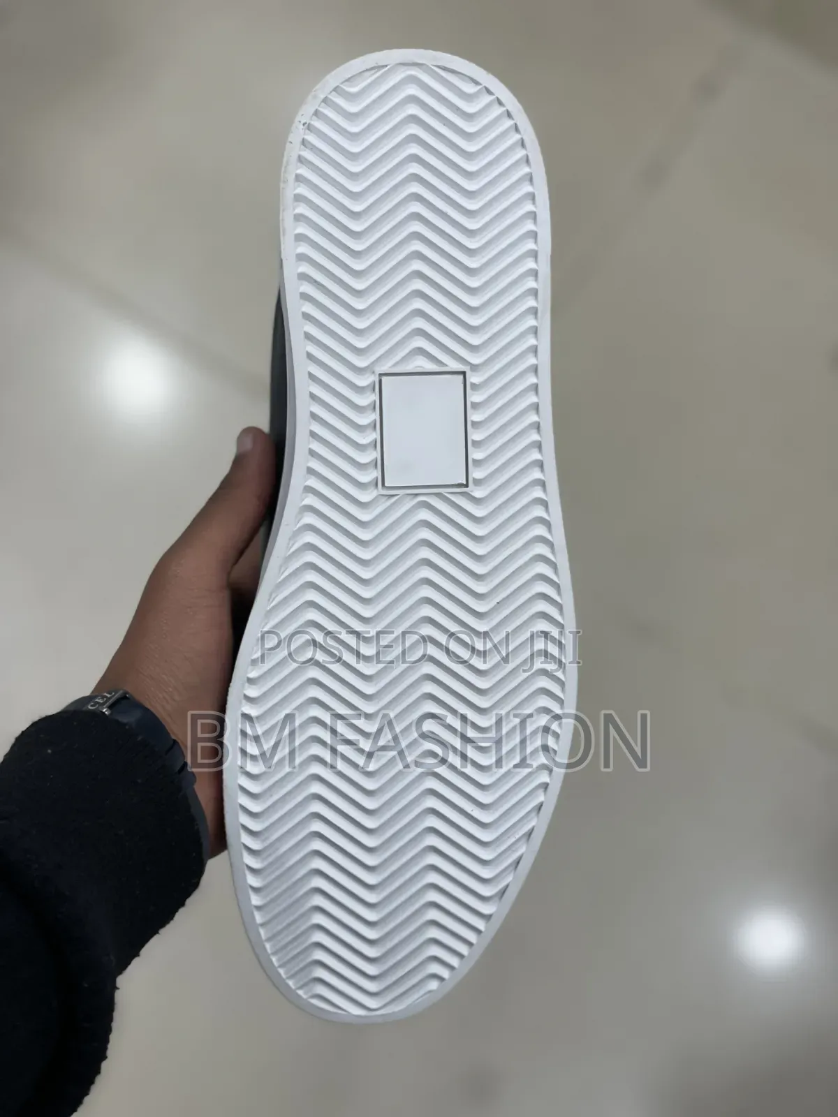 Boss Dark Blue Casual Slip-on Sneaker Features a White Rubber Sole