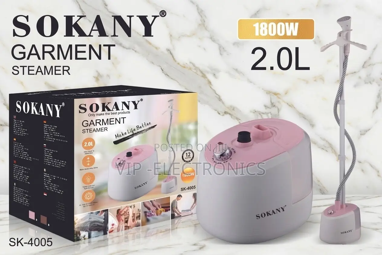 SOKANY Garment Steamer 2.0L 1800W Heavy-Duty– Standing Clothes