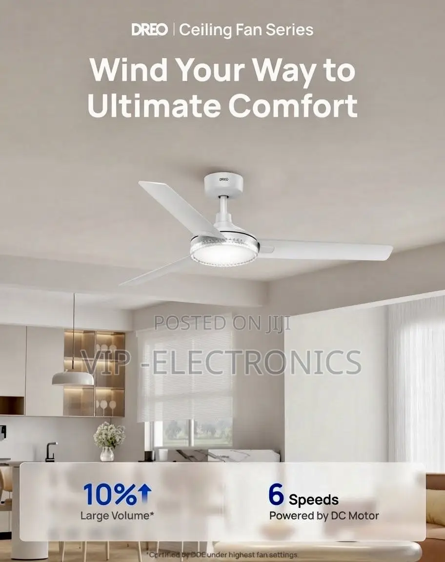 CMC Ceiling Fan 56” Heavy-Duty Electric Ceiling Fan – White