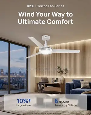 CMC Ceiling Fan 56” Heavy-Duty Electric Ceiling Fan – White