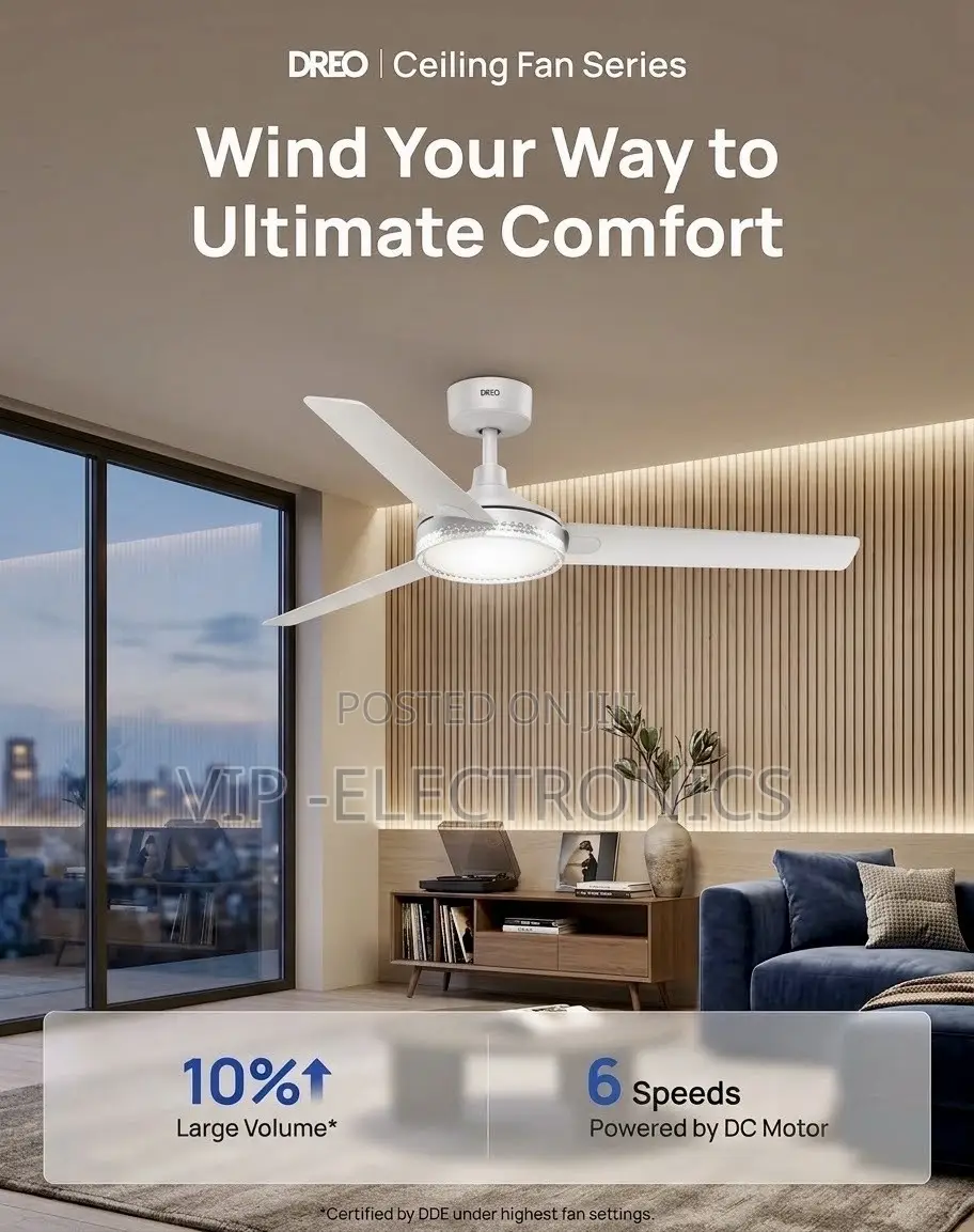 CMC Ceiling Fan 56” Heavy-Duty Electric Ceiling Fan – White