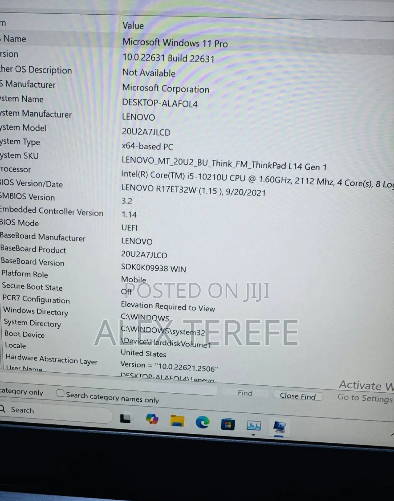 New Laptop Lenovo L14 G1 8GB Intel Core i5 SSD 256GB