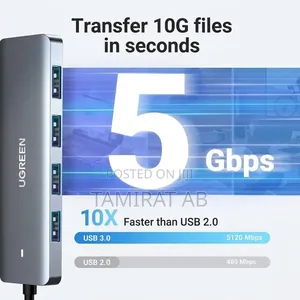UGREEN 4-Port USB 3.0 Hub (1.5m Cable) — 5Gbps High-Speed