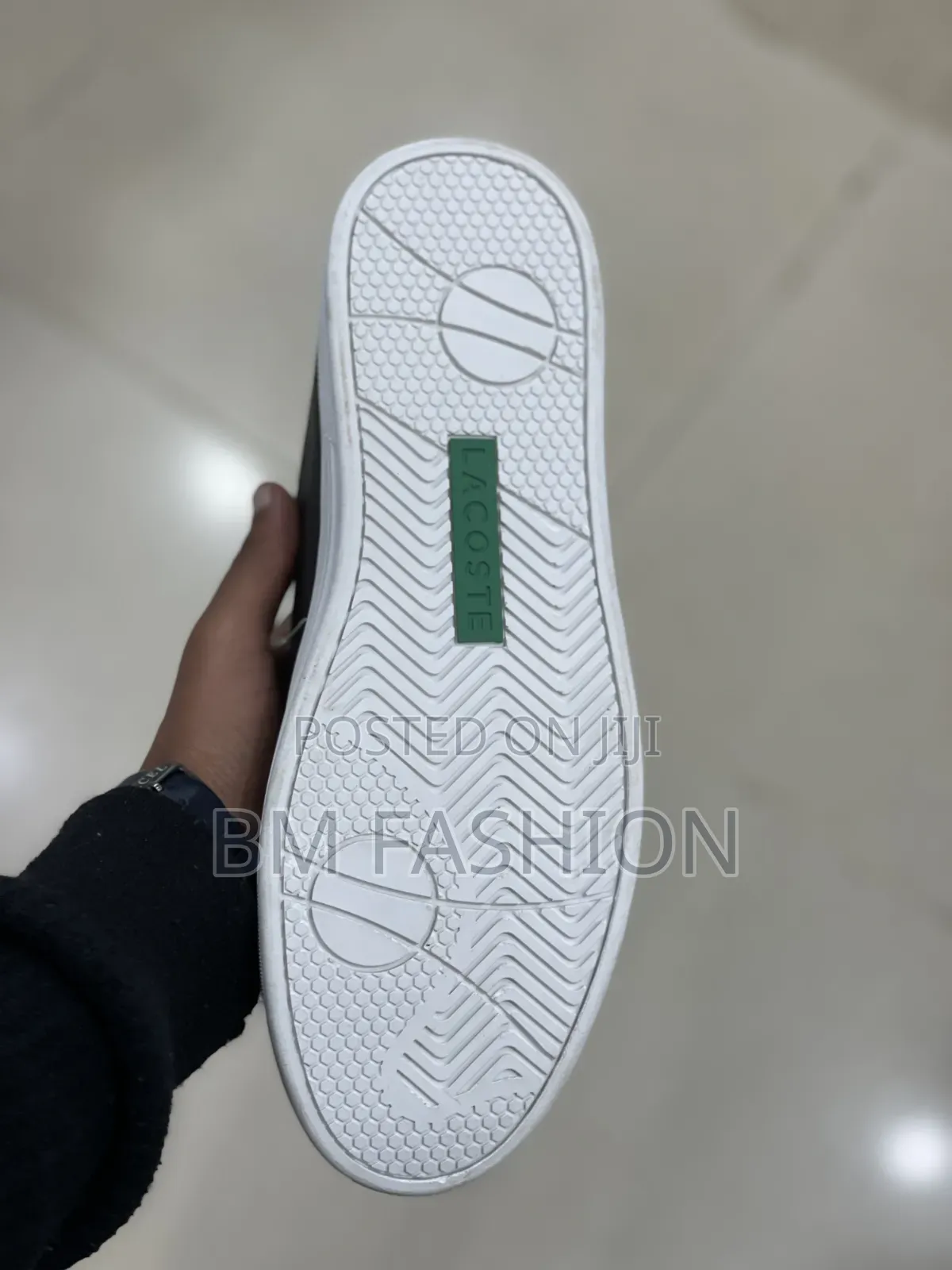 Black Tumbled Leather Lacoste Casual Sneakers