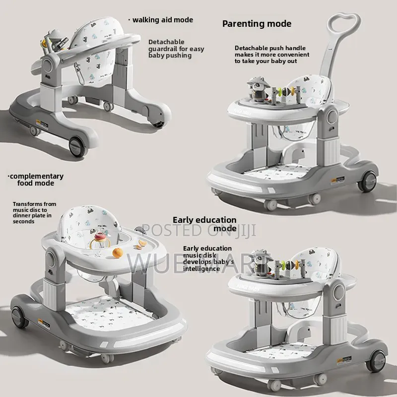 4-in-1 Multifunctional Baby Walker ሁለገብ የልጆች ዘመናዊ ጀሬሎ