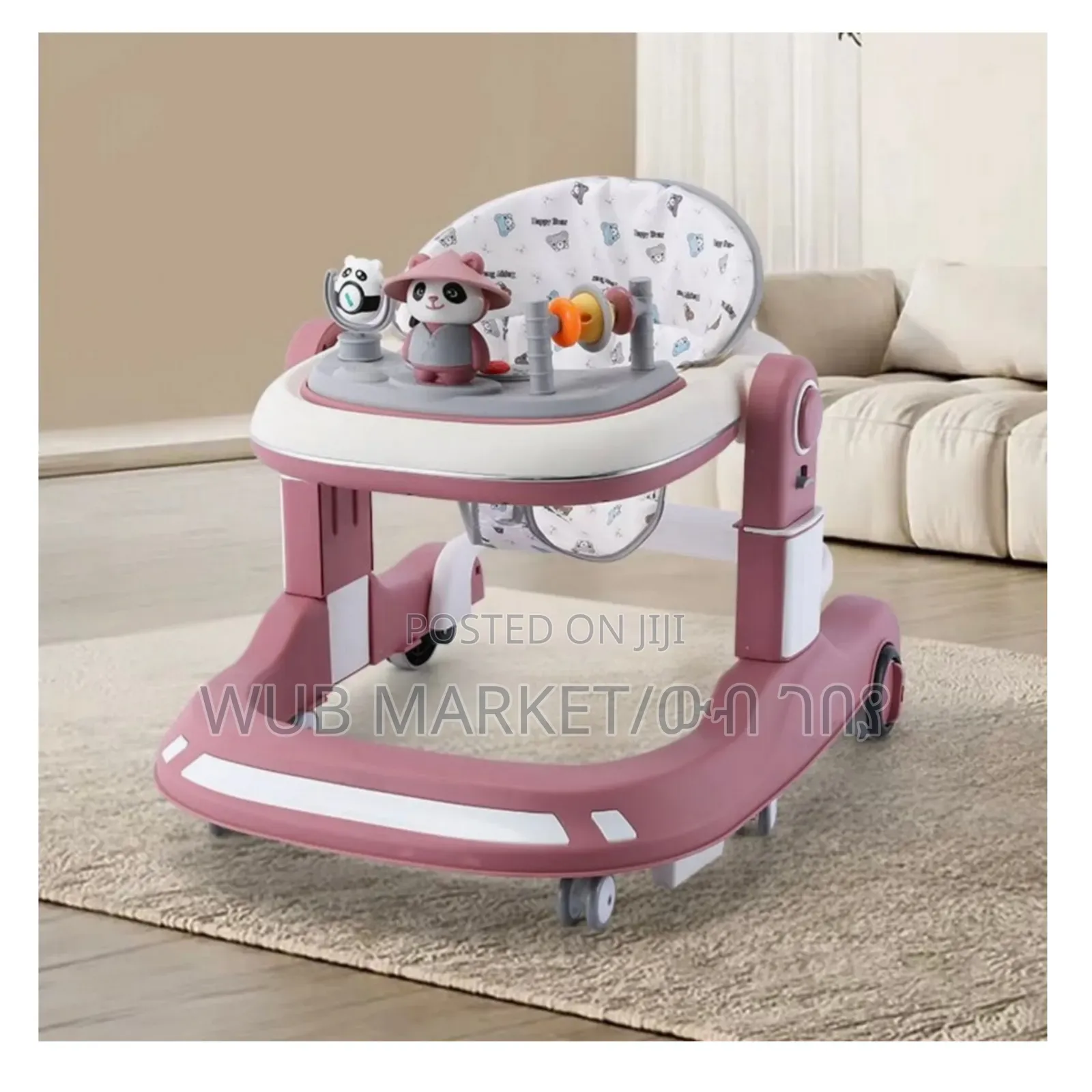 4-in-1 Multifunctional Baby Walker ሁለገብ የልጆች ዘመናዊ መለማመጃ ጀሬሎ