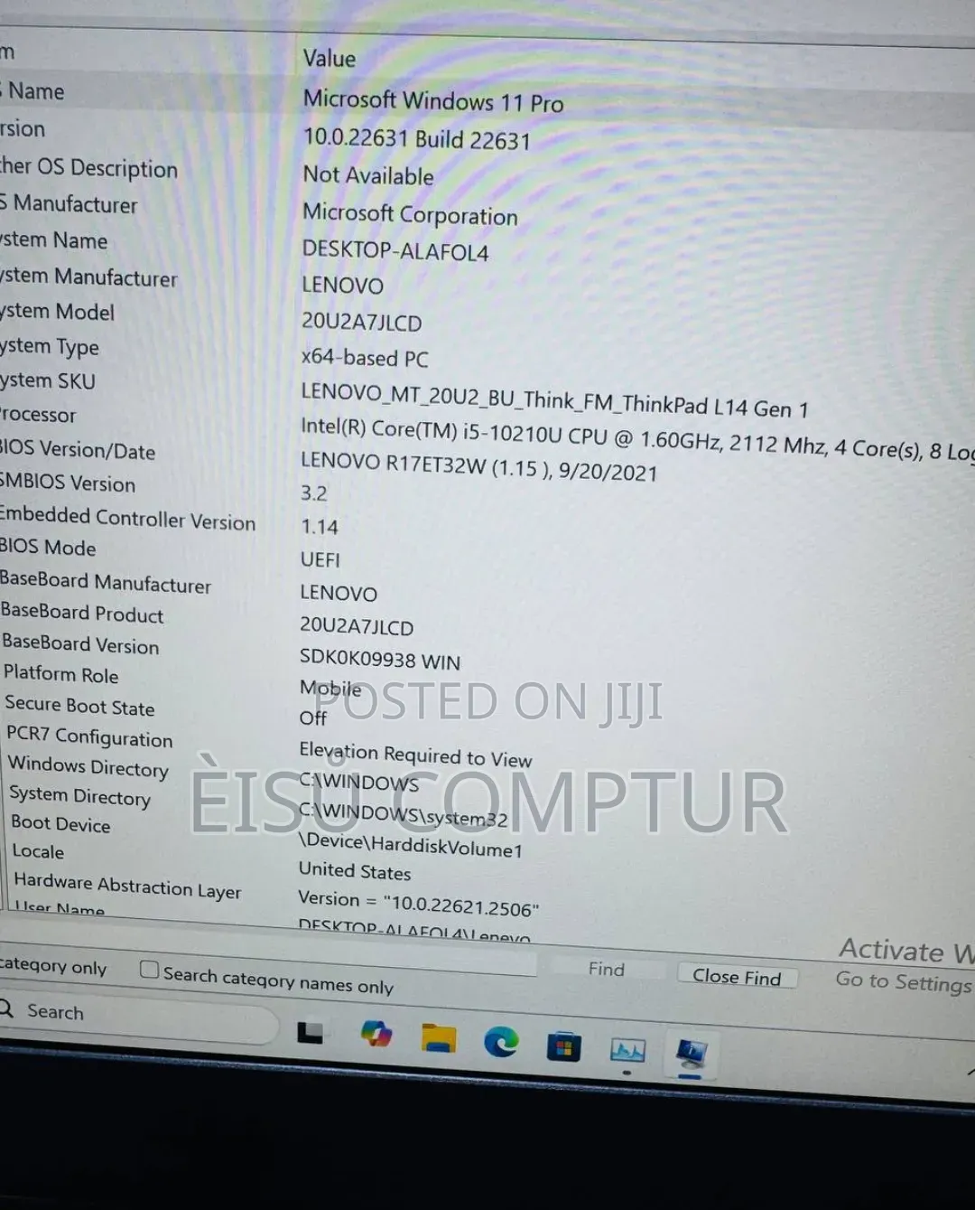 New Laptop Lenovo ThinkPad L14 8GB Intel Core i5 SSD 256GB