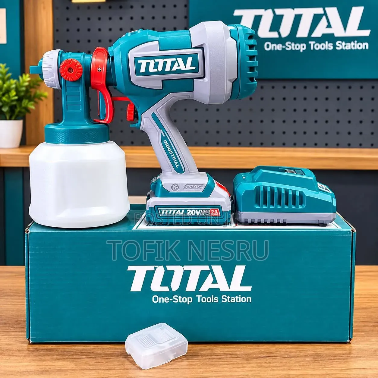 Total Chargeble Spray 20v With Charger በቻርጅ የሚሰራ ቀለም መቀብያ