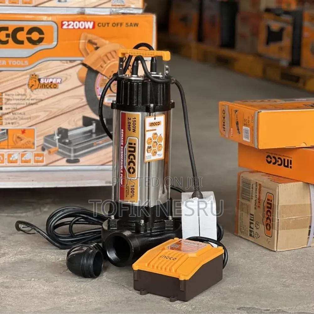 Ingco Sumersible Dewatering Pump የንፁህ ውሀና የቆሻሻ ውሀ ማውጫ ፓምፕ
