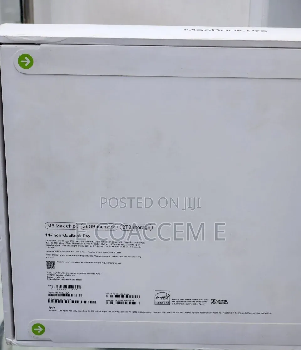 New Laptop Apple MacBook 36GB SSD 2T