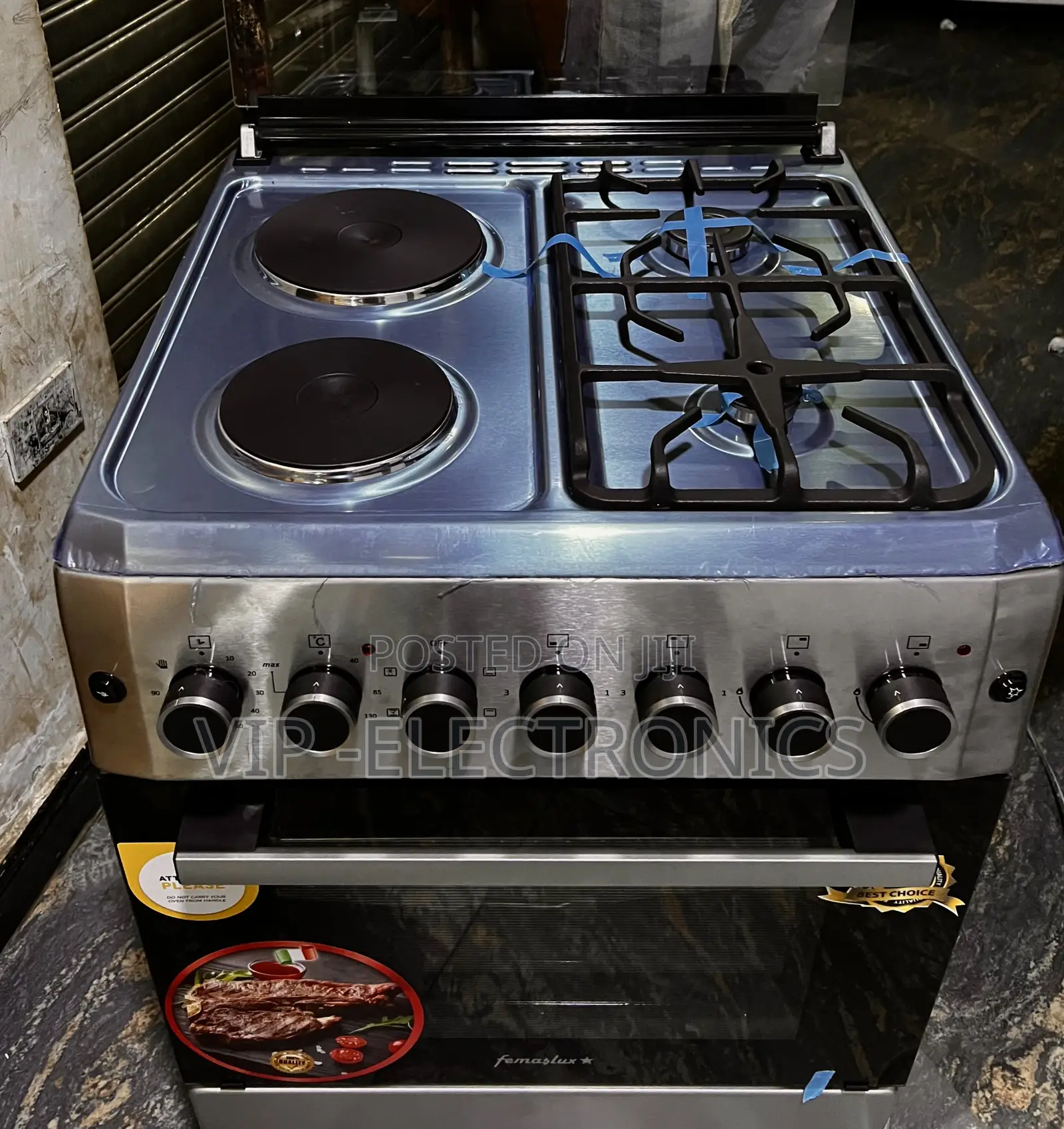 Femaslux Oven 60x60 Freestanding Electric Oven Cooker Stainless Steel