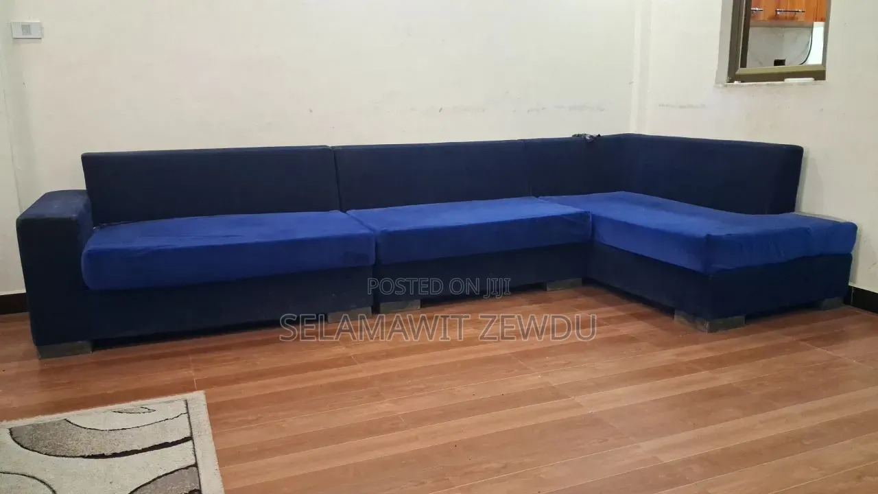 Sofa Blue Navy L Shape
