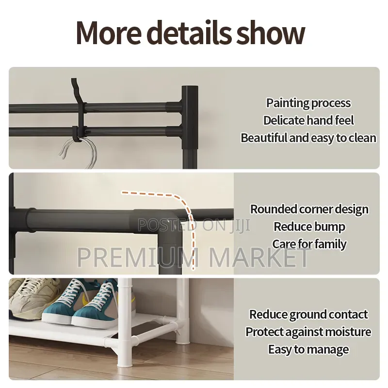 Shoe Organizer and Cloth Rack የልብስ እና ጫማ መደርደሪያ