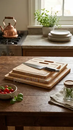 Bamboo Cutting Board 3 Set ባለ 3 የእጨት መክተፊያ