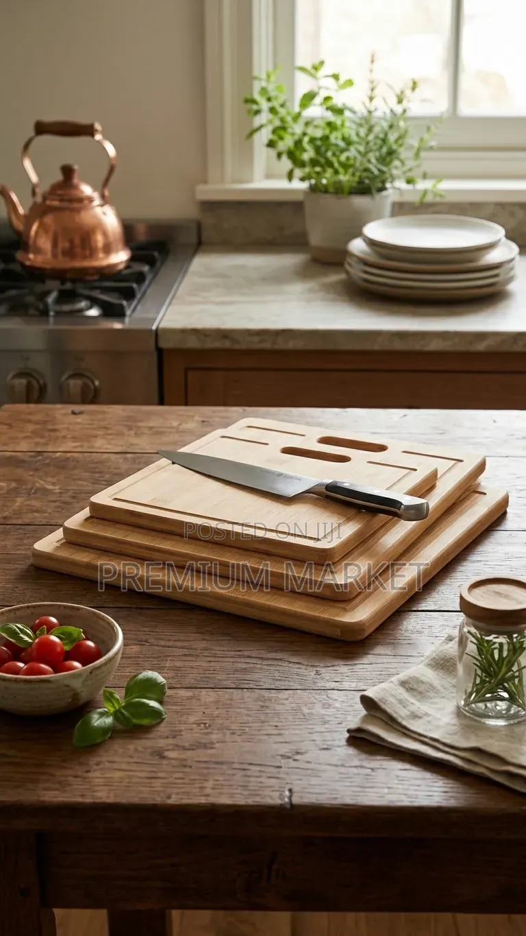 Bamboo Cutting Board 3 Set ባለ 3 የእጨት መክተፊያ