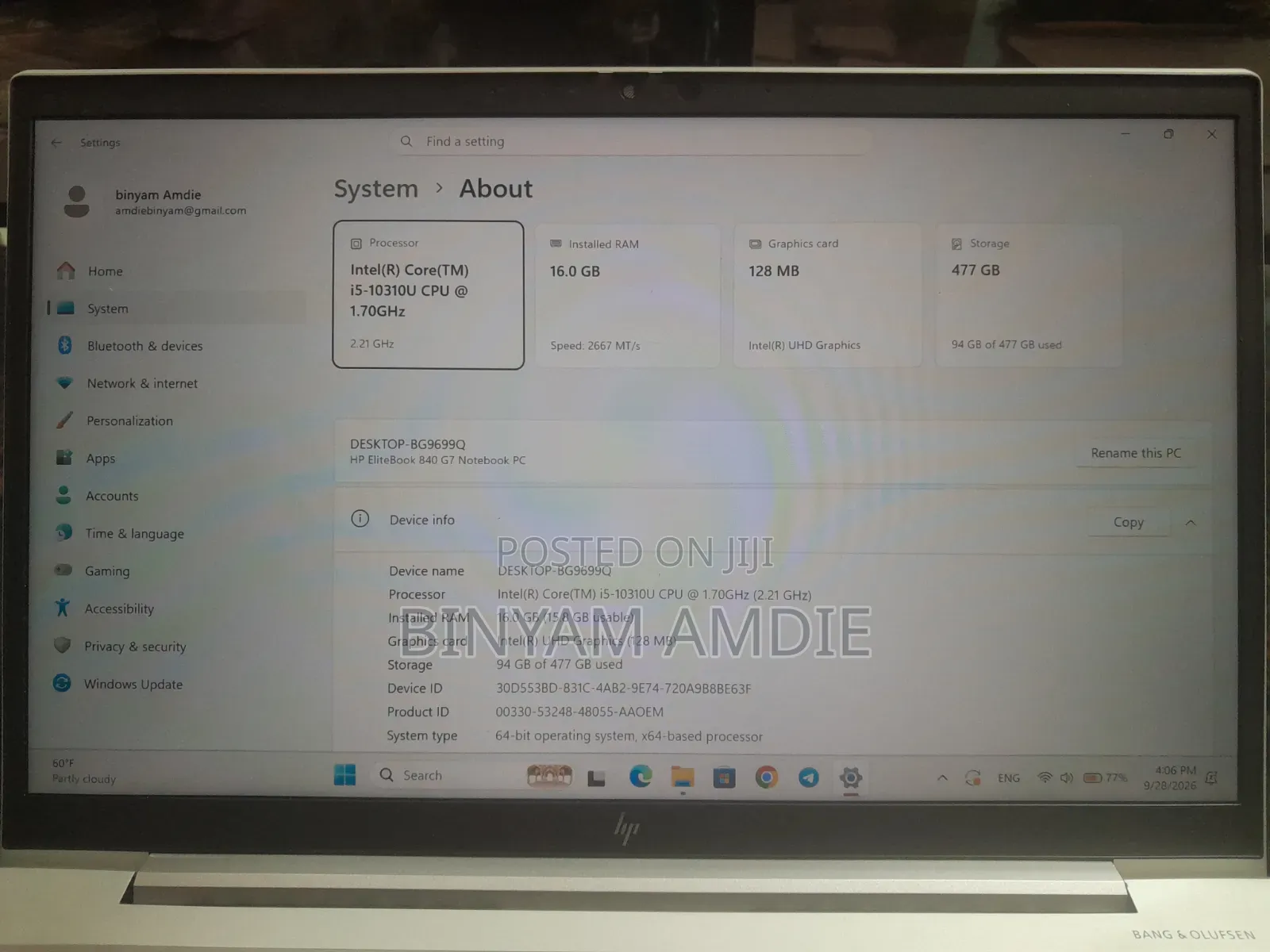 Laptop HP EliteBook 840 16GB Intel Core i5 SSD 512GB