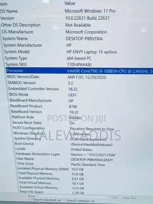 New Laptop HP Envy 15 16GB Intel Core i9 SSD 1T