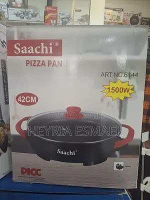 Saachi Electric Ceramic Pizza Pan የፒዛ መጋገሪያ ምጣድ Lid Material: Glass