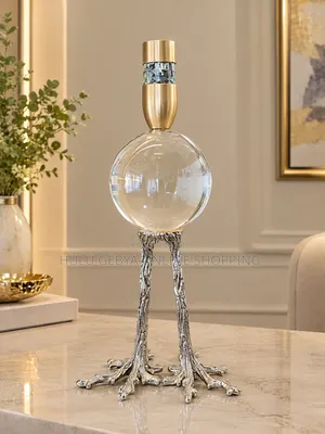 Elegant Decorative Crystal Globe Candle Holder