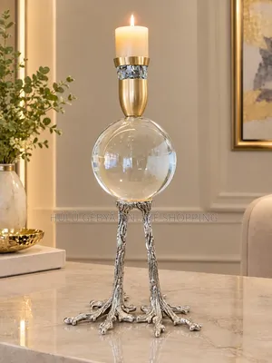 Elegant Decorative Crystal Globe Candle Holder