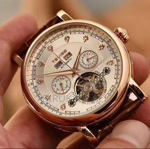Tevise T867C Automatic Mechanical Watch in Rose Gold With a Leather