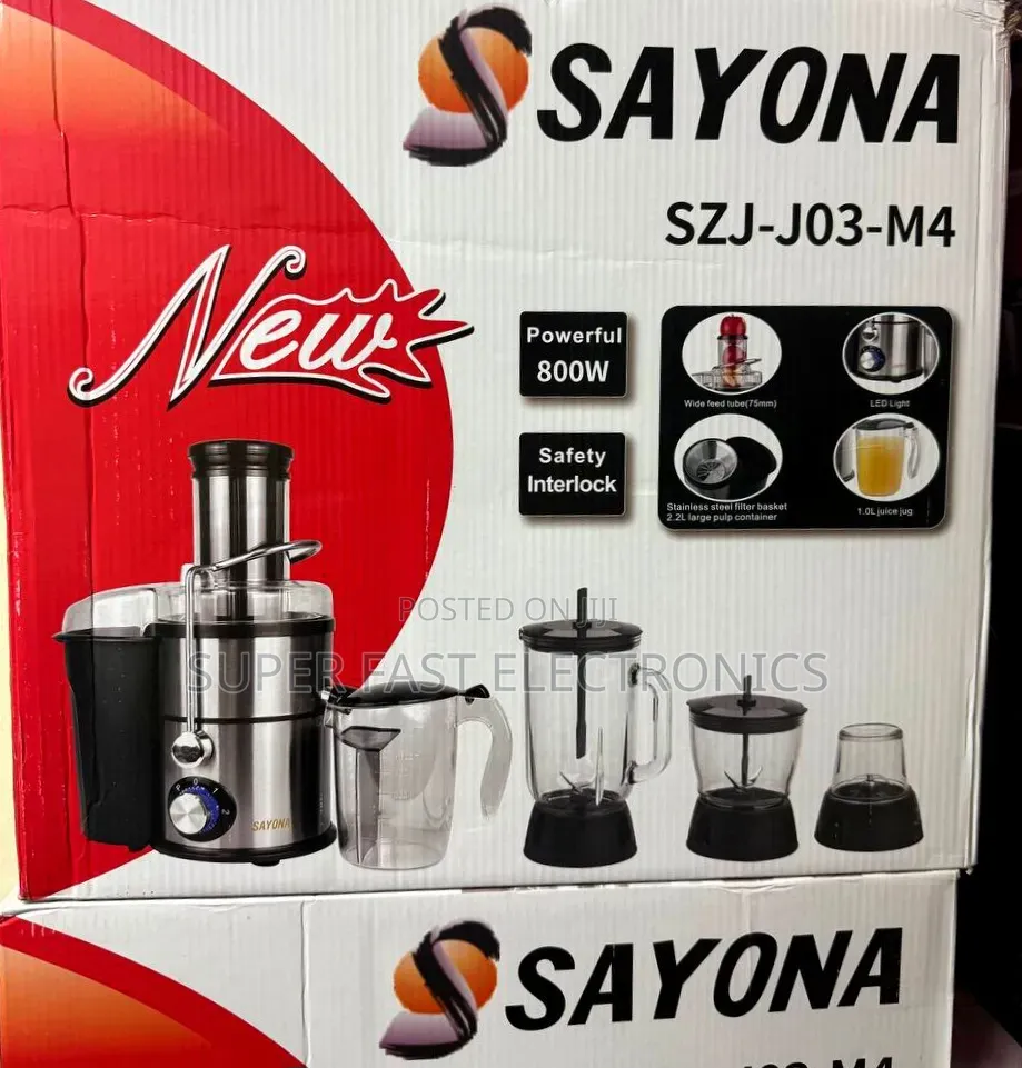 Sayona Juicer Blender 4-in-1 Multi-Function – Powerful 800W Motor