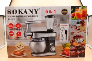SOKANY Kitchen Master Stand Mixer 5-in-1 – 1200W 7.5L Bowl | 6 Speeds