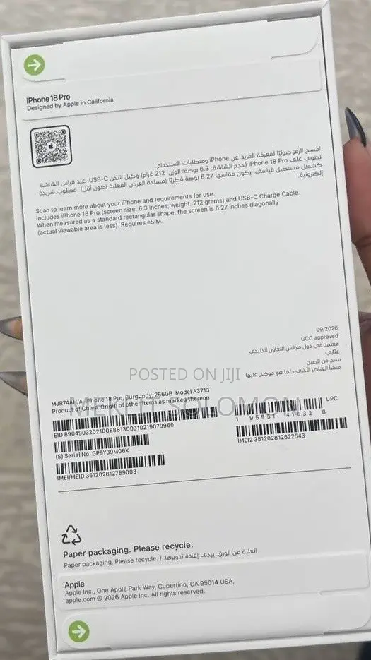 New Apple iPhone 18 Pro 256 GB