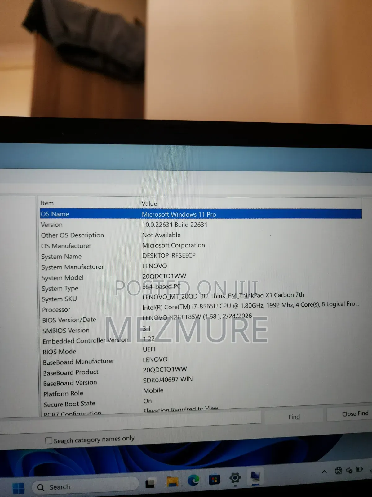 Laptop Lenovo ThinkPad X1 Carbon 16GB Intel Core i7 SSD 256GB