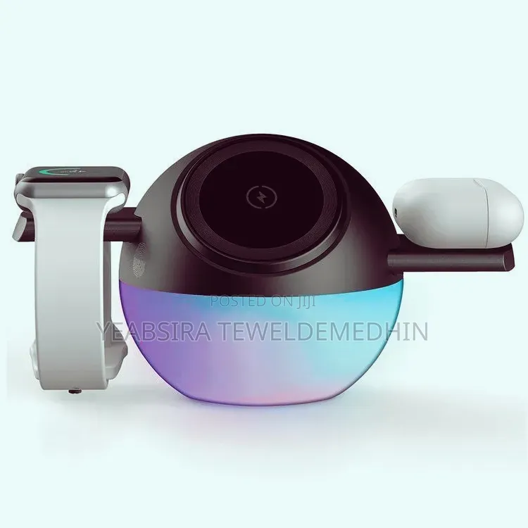 Porodo Orbix 3-in-1 Wireless Charger With Adjustable Ambient Light