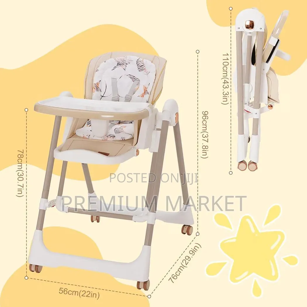 Baby High Chair ከፍ ያለ የህፃናት ወንበር፣መመገቢያ እና መያዣ