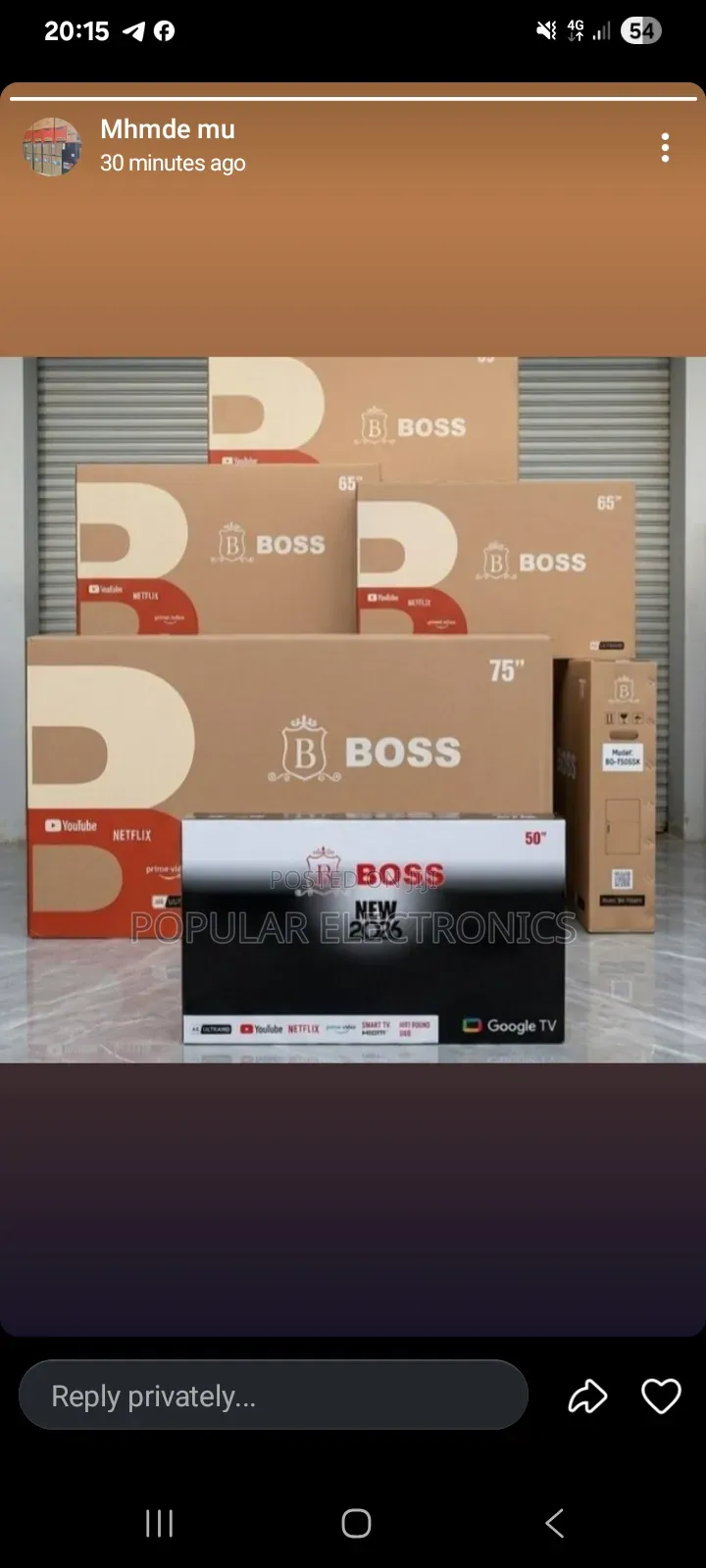 Boss 50inchi 4k Smart Android TV New 20 26 Model