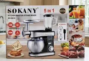 SOKANY Kitchen Master Stand Mixer 5-in-1 – 7.5L, 1200W, 6-Speed
