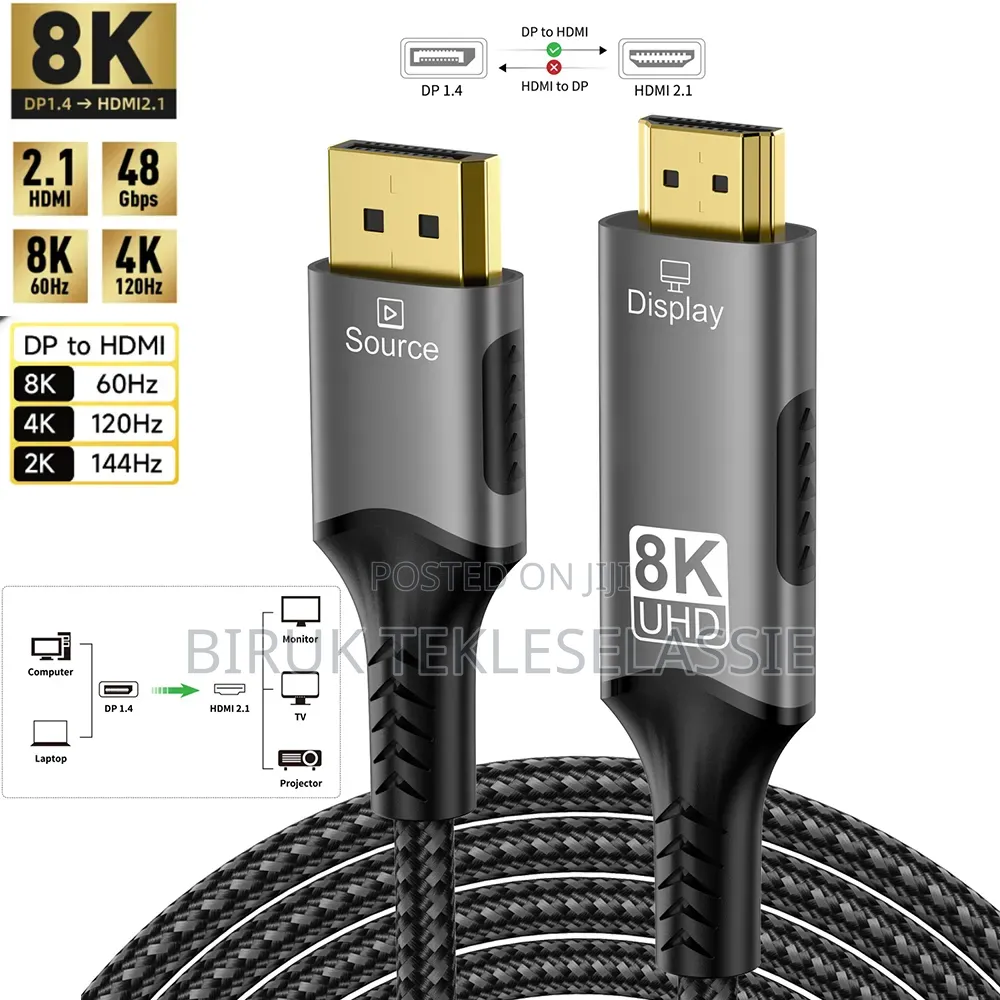 8K DP (Display Port) to HDMI Cable Which