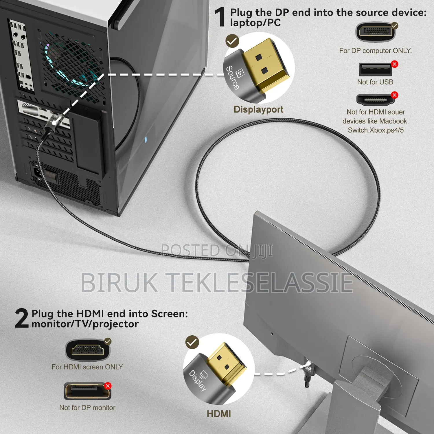 8K DP (Display Port) to HDMI Cable Which