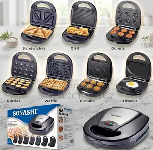 SONASHI Snack Maker – Sandwich Multi-Plate 7-in-1 Waffle, Grill More