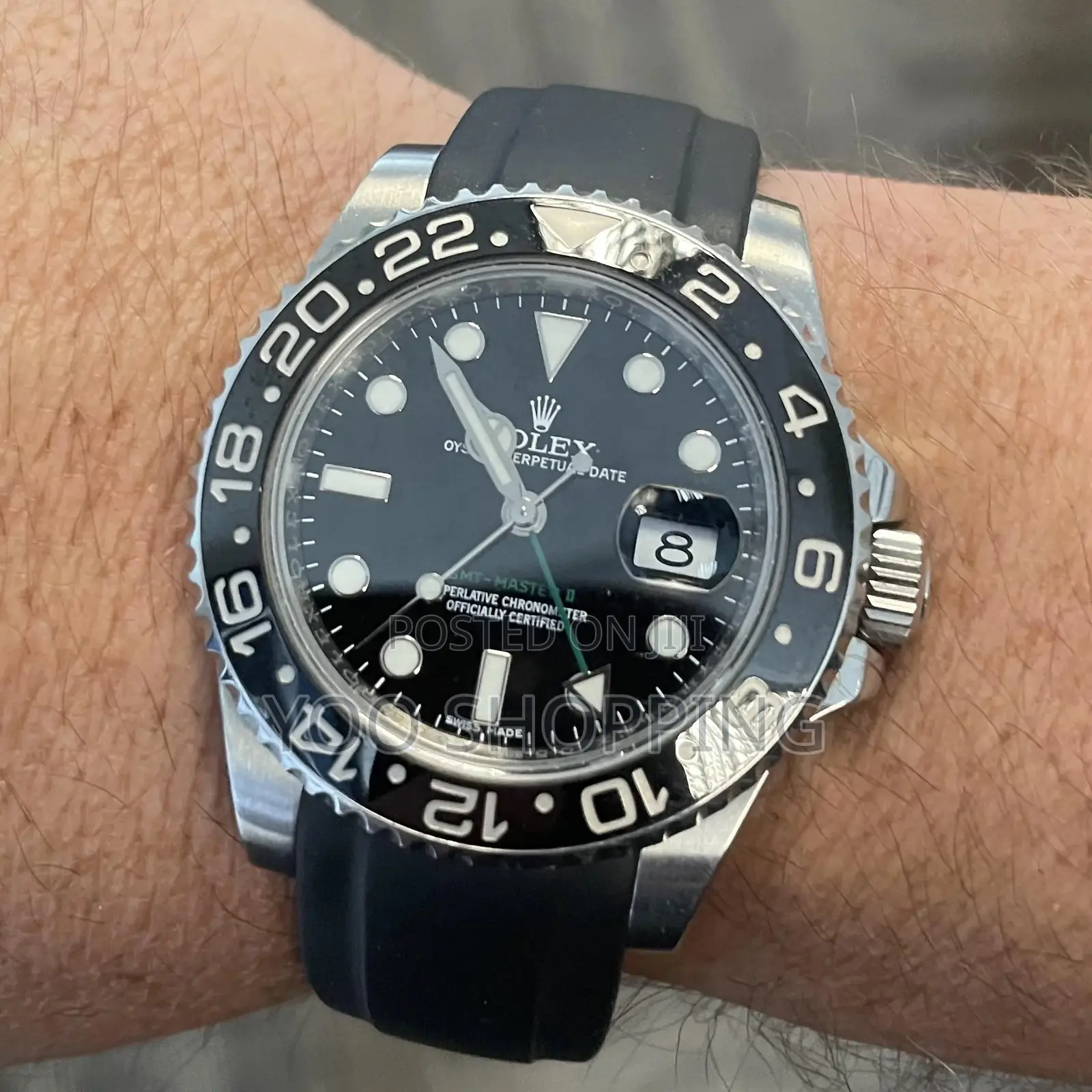 Rolex Submariner Rubber Strap Mens Watch