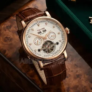 Tevise Leather Automatic Luxury Watch Mens Watch